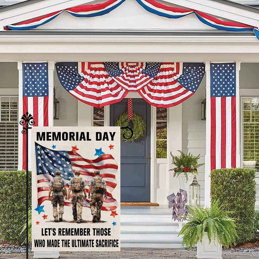 Memorial Day Garden Flag Patriotic 4th of July Stars and Stripes Veterans American Patriotic Vertical Double Sided Yard Outdoor Decor 12.5x18 Inch