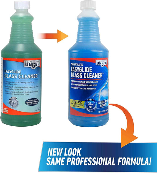 Unger Professional Streak-Free EasyGlide Glass Cleaner Concentrate, 32 oz â Ammonia-Free, Makes 25 Gallons of Solution , Safe for Tinted Windows, LOW-E Glass, Windshields & Mirrors
