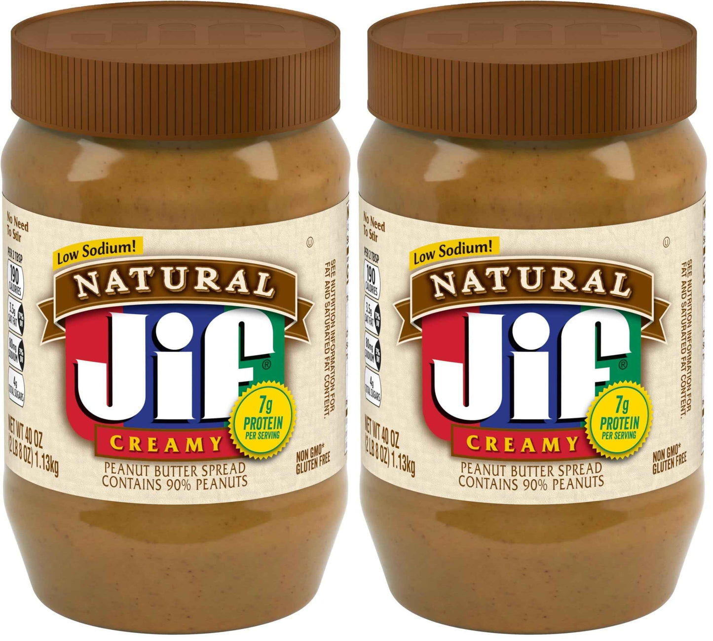 Jif Natural Creamy Peanut Butter Spread – Contains 90% Peanuts, 40 Ounces