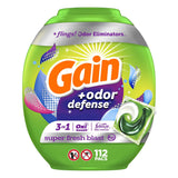 Gain Flings Laundry Detergent Pacs with Odor Defense, Super Fresh Blast Scent, HE 3in1 with Febreze and Oxi