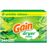Gain dryer sheets Plus Wrinkle Release, Original Scent, Fights static with a touch of scent, laundry sheets
