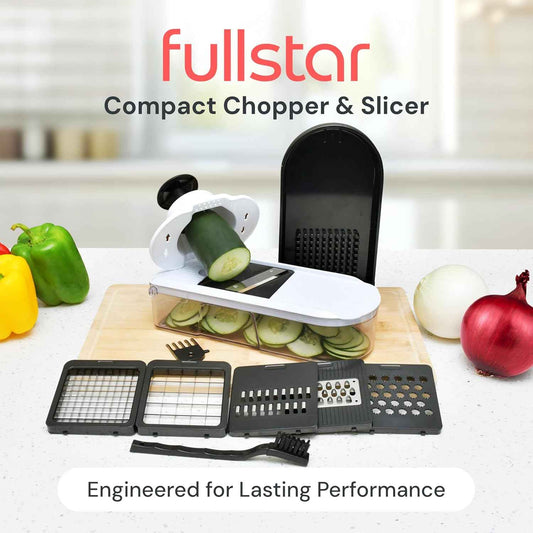 Fullstar Core Vegetable Chopper - Chop and Slice Lid - Food Chopper with Container, Veggie Chopper, Fruit Slicer, Onion Dicer - Meal Prep Essential - Kitchen Gadgets and Gifts