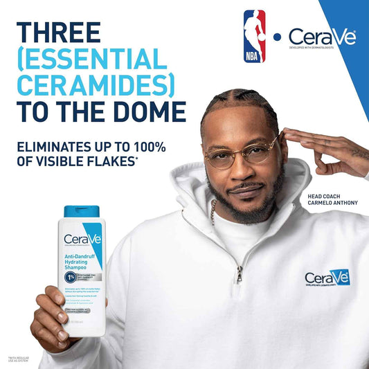 CeraVe Hydrating Anti Dandruff Conditioner, 0.5% Pyrithione Zinc Dandruff Treatment With Ceramides, Hyaluronic Acid & Niacinamide, Helps Eliminate Flakes & Reduce Itchy Scalp, Sulfate Free Conditioner