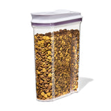 OXO Good Grips Pet POP Container with Half Scoop, Ideal for up to 6.5lbs of Dog Food or 4.5lbs of Cat Food, Airtight Dog and Cat Food Storage Container, BPA Free, Clear