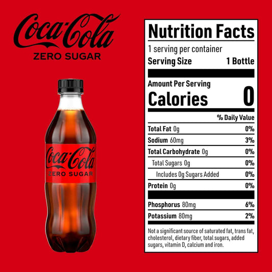Coke Zero Sugar Diet Soda Soft Drink, 16.9 fl oz