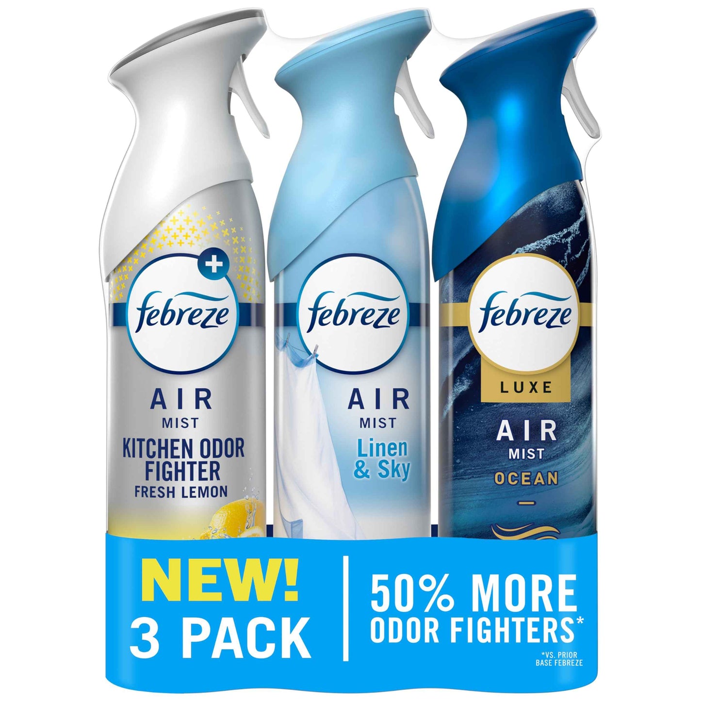 Febreze Air Mist, Air Freshener, Odor Fighting Room Spray, Deodorizer for Home Bathroom Kitchen Office Apartment, Soothe & Restore, Refresh & Energize, Romance & Desire Variety Pack