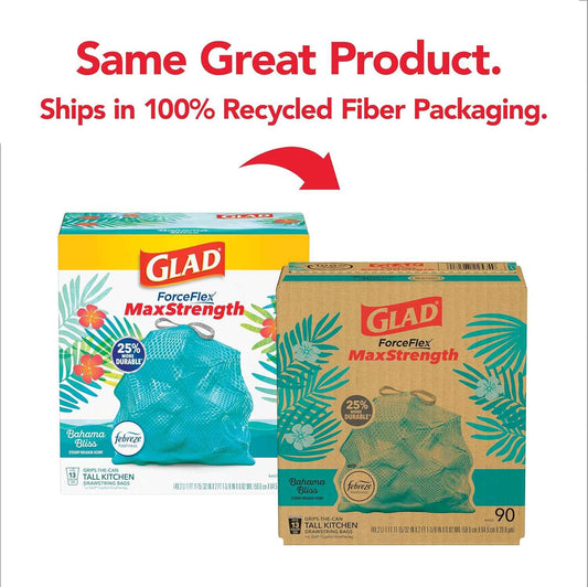 Glad ForceFlex MaxStrength Kitchen Trash Bags, 13 Gal