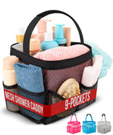 Masirs Mesh Shower Caddy Bag - Portable Bathroom Organizer for Travel, Gym, and Dorm - Collapsible Toiletry Holder for College Essentials
