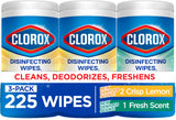 Clorox Disinfecting Wipes for Allergy Season, Bleach-Free, Multi-Surface Cleaner, Antibacterial, Fresh Scent & Crisp Lemon, 75 Count Each, Pack of 3
