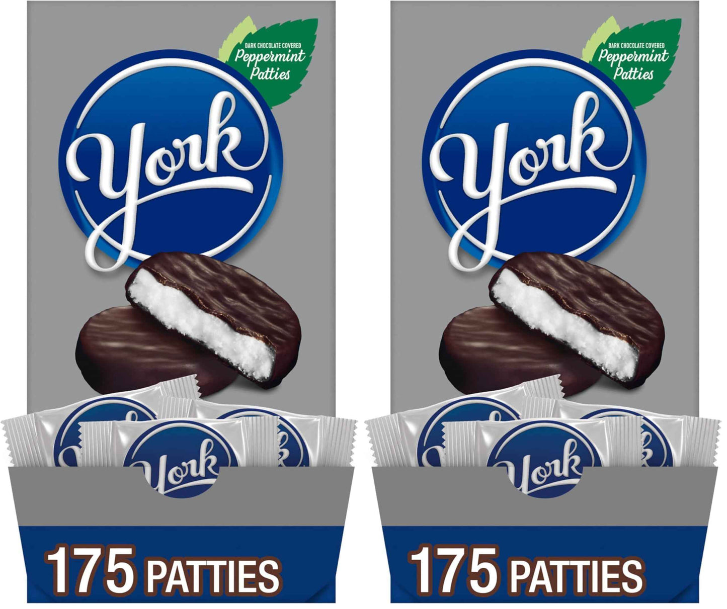 YORK Dark Chocolate Peppermint Patties, Candy Bulk Box, 84 oz (175 Pieces)