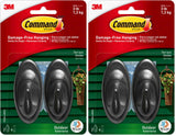 Command Terrace Hooks, 2 Hooks and 4 Strips, Damage-Free Hanging Wall Hook for Wall Decor, Holds up to 3 lb