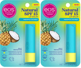 eos Natural SPF 15 Lip Balm- Pineapple Coconut, Daily Protection, Water Resistant, SPF Lip Balm, Sun Care, Sunblock for Lips, 0.14 oz