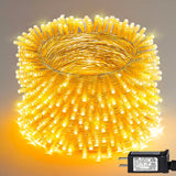 Dazzle Bright 300 LED Christmas String Lights, 100 FT Connectable Waterproof String Lights Green Wire with 8 Modes, Christmas Decorations for Indoor Outdoor Xmas Party Yard Garden (Warm White)