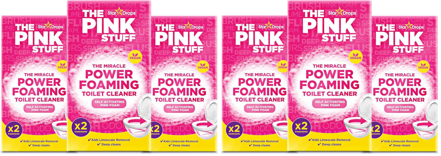 Stardrops The Pink Stuff Miracle Power Foaming Toilet Cleaner – Self-Activating Formula for Deep Cleaning, Stain Removal, and a Fresh Shine – Bathroom Essential