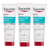 Eucerin Advanced Repair Foot Cream, Urea Enriched, Unscented Foot Cream for Dry Feet and Heels With Triple Moisturizing Complex, Travel Size Moisturizer, 3 OZ Tube, Pack of 3
