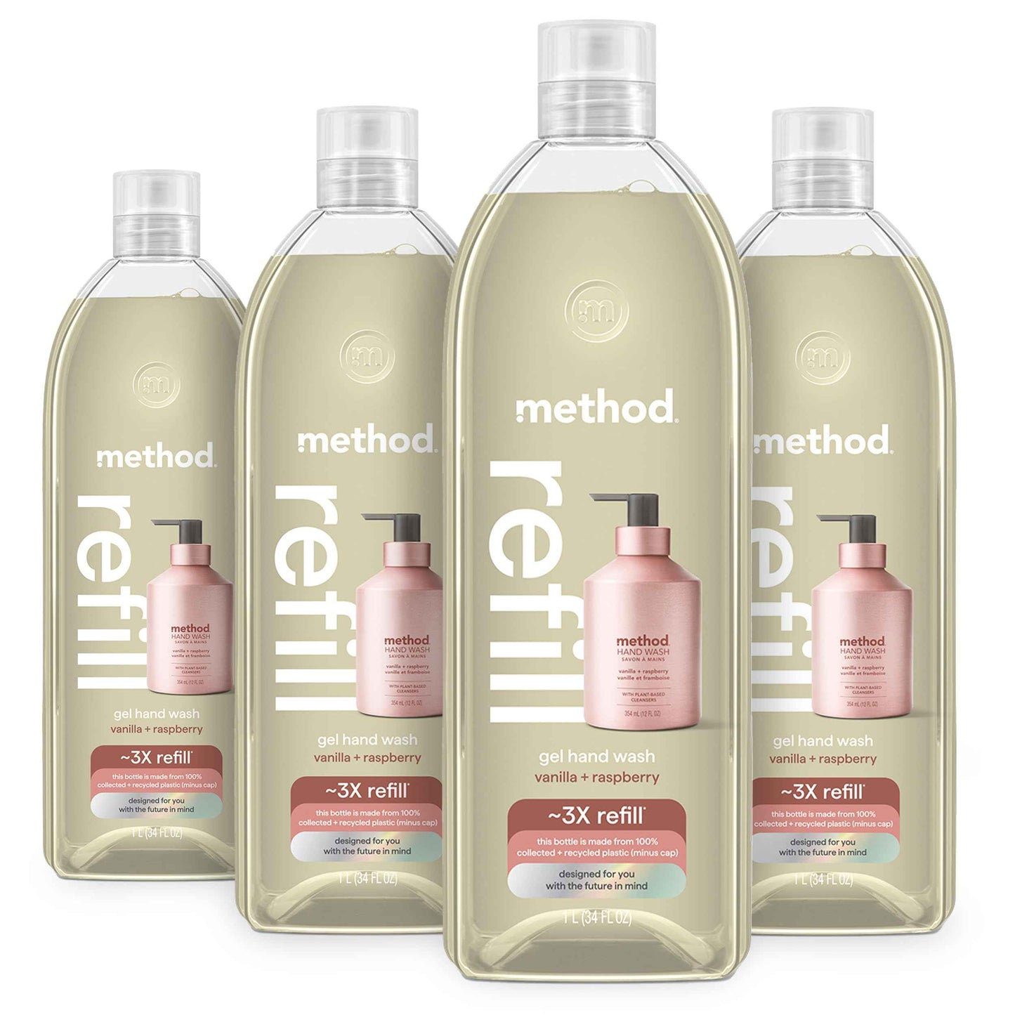 Method Gel Hand Soap, Reusable Black Aluminum Bottle, 12 oz