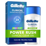 Gillette Clinical Antiperspirant and Deodorant for Men, 100HR Clinical Strength Sweat & Odor Protection, Long Lasting Freshness, Anti-White Mark Technology, Clear Gel