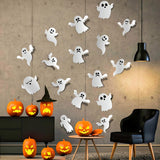 7Styles Halloween Ghost Wall Decor Reusable Self-Adhesive White Ghosts Wall Stickers Decals Cute Ghosts Halloweens Walls Decorations for lndoor Outdoor Window Home Halloween Party Decor Supplies21Pcs