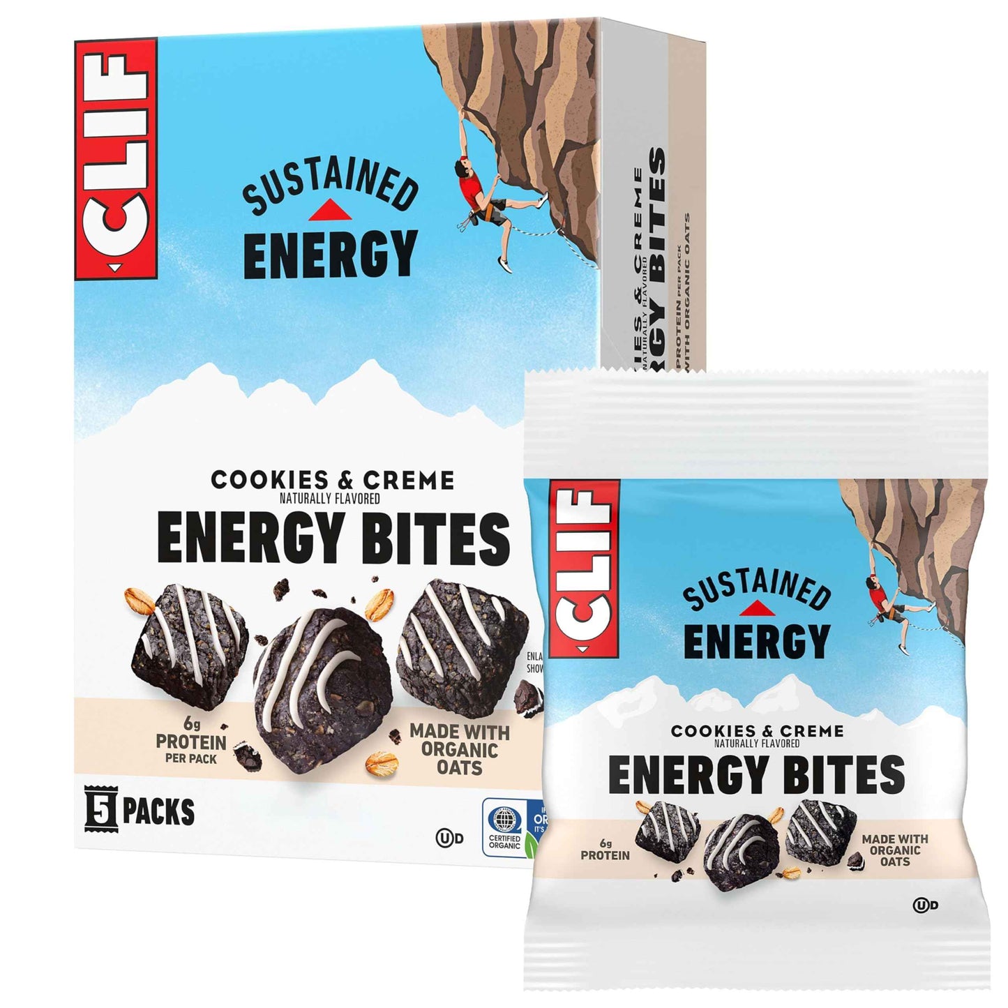 CLIF BAR Energy Bites - Made with Organic Oats - 6g Plant Based Protein - Non-GMO (5 Packs)