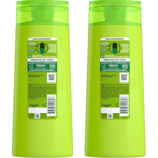 Garnier Fructis Fortifying 2-in-1 Shampoo and Conditioner for Stronger-Looking Hair with Touchable Softness, Daily Hair Care for Men and Women, Vegan, Paraben-Free 22 Fl Oz
