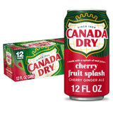 Fruit Splash Cherry Ginger Ale Zero Sugar Soda, 12 fl oz cans, 12 pack