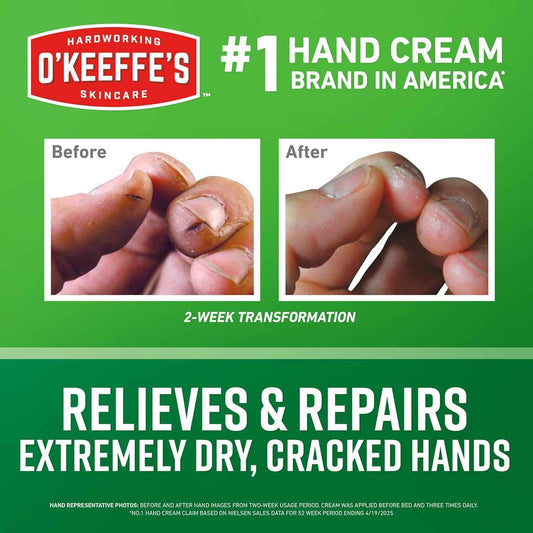 O'Keeffe's Working Hands Hand Cream for Extreme Dryness - 6.8 oz Value Size Jar (1 Pack) - Repairing Skincare for Cracked, Dry Hands