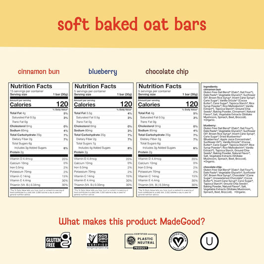 MadeGood Mornings Soft-Baked Oat Bars