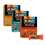 KIND Mini Snack Bars Variety Pack, Gluten Free, Low Sugar, Low Calorie Snacks, Dark Chocolate Nuts & Sea Salt, Peanut Butter Dark Chocolate, Caramel Almond & Sea Salt
