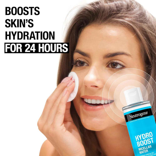 Neutrogena Hydro Boost Micellar Water with Hyaluronic Acid, Micellar Cleansing Water for Sensitive Skin, Removes Makeup, Dirt & Oil, Alcohol-Free, 13.5 fl oz