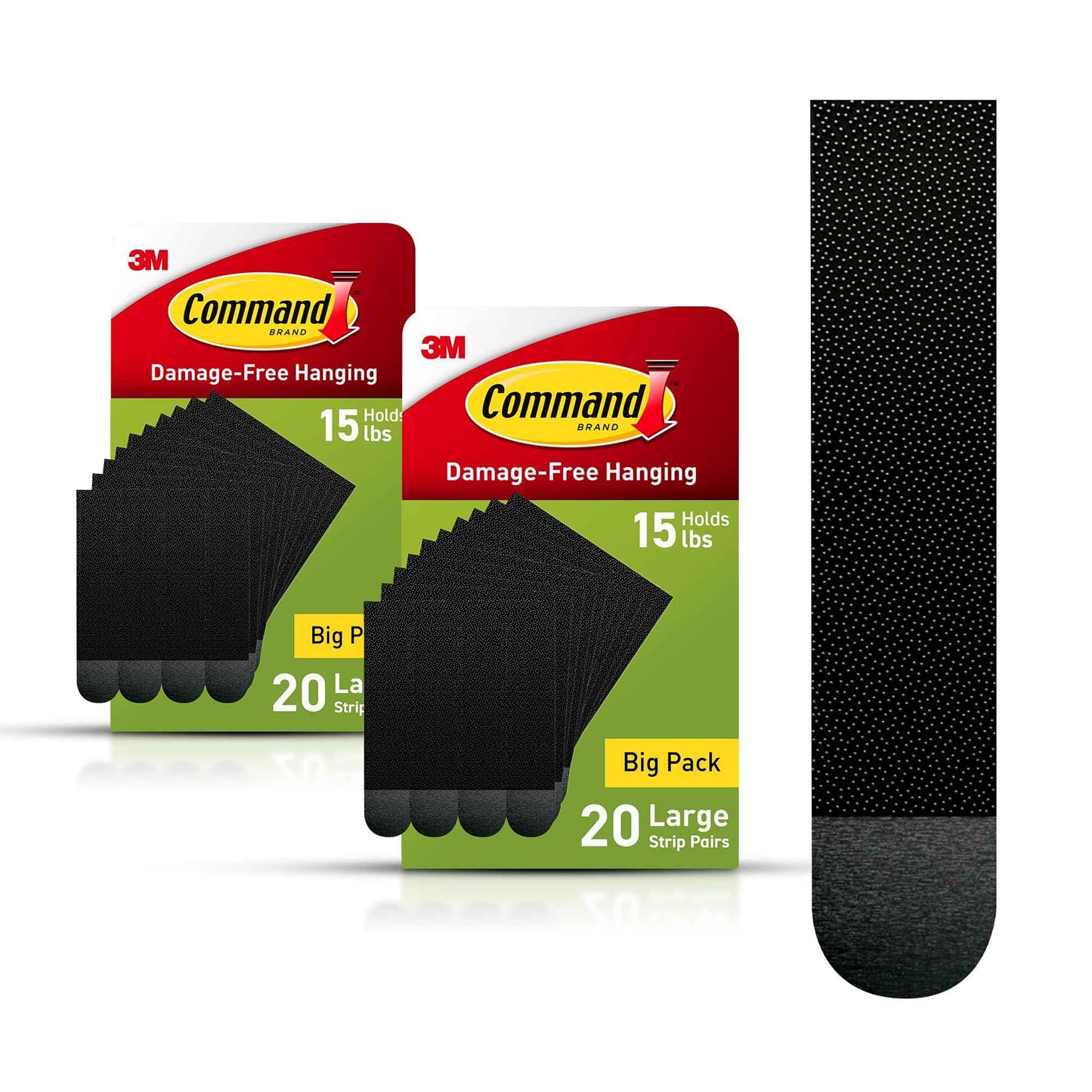 Command 15 lb Large Picture Hanging Strips, Damage-Free Hangers for Picture Frames, No Tools Required, Great for Home Room Wall Decor, Black Adhesive