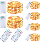 innolife 6 Pack LED Fairy String Lights Battery Operated with Remote Control & Timer, 10 Ft 30 LED Copper Wire Twinkle Lights for Bedroom Christmas Wedding Party Indoor Outdoor Decoration
