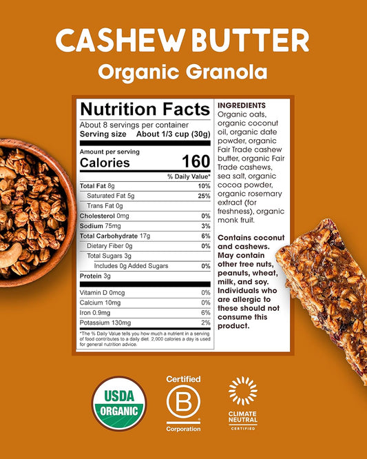 Alter_Eco_Cashew_Butter_Granola,_Healthy,_Organic_Breakfast_&_Snack,_Naturally_Sweetened_with_Fruit,_Vegan,_No_Artificial_Sugars_or_Additives,_Regeneratively-Farmed_Oats_(Cashew_Butter_-_1_Pack)