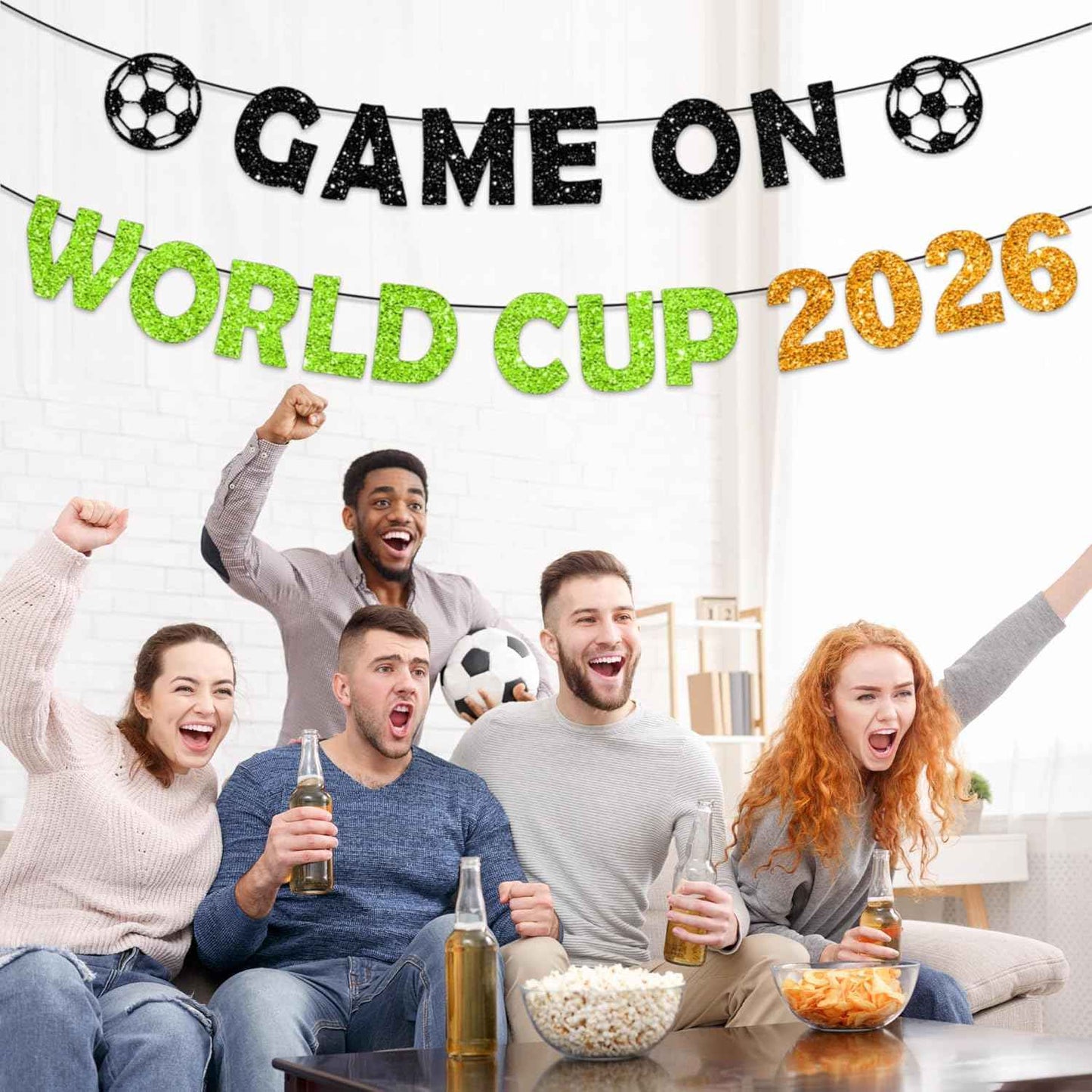Game On World 2026 Cup Banner World Party Cup Decorations Soccer Party Decorations