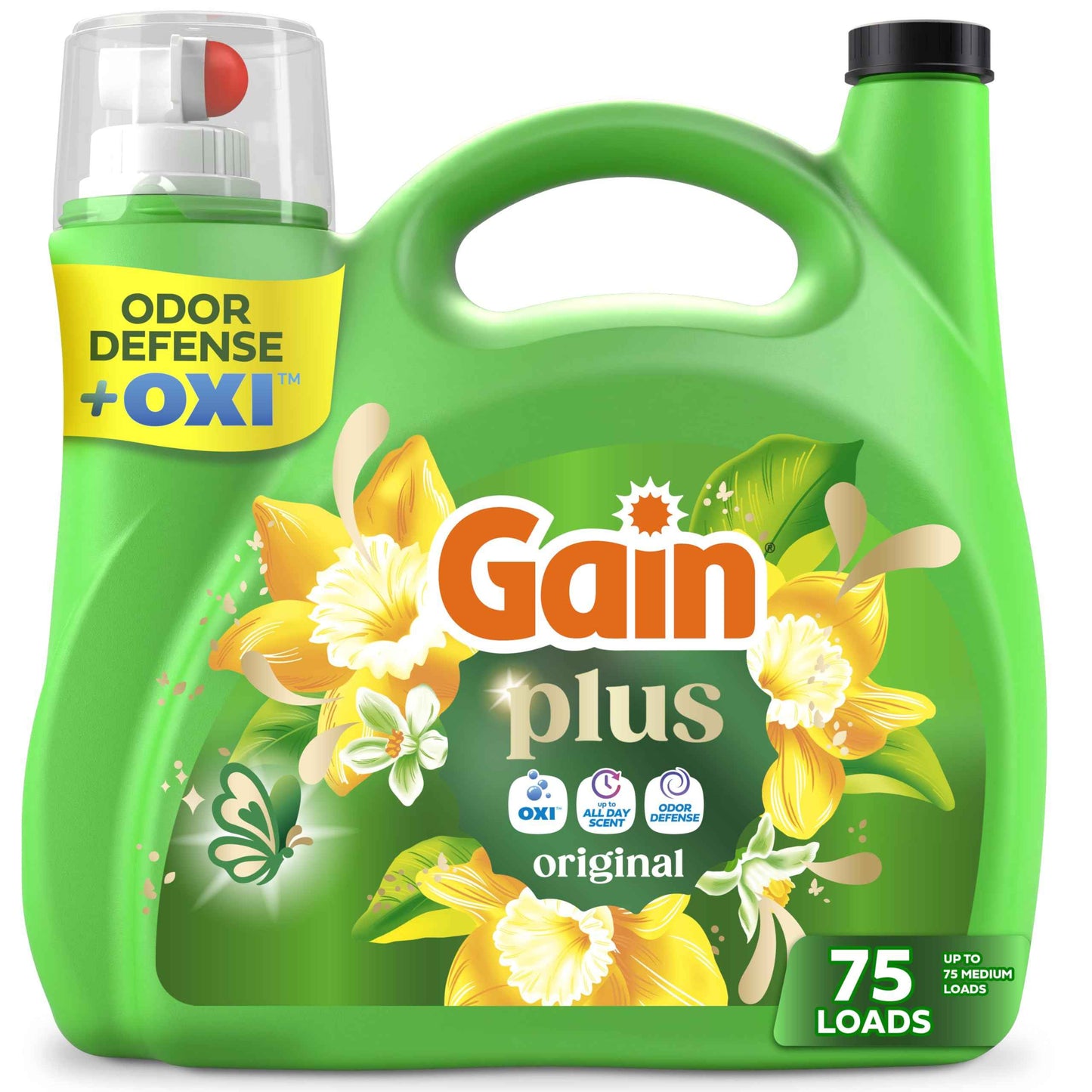 Gain Plus Liquid Laundry Detergent, Cleaner, Fresher, Now with Oxi, Original Scent