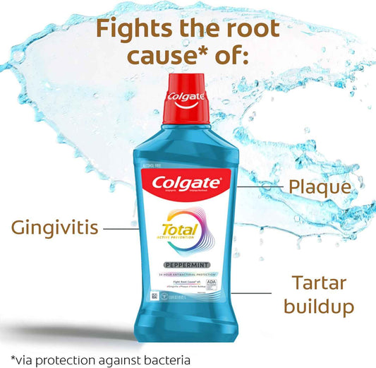 Colgate Total Alcohol Free Mouthwash, Helps Prevent Gingivitis and Plaque