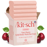 Kitsch Cleansing Tart Cherry Soap Bar with Refreshing Scent - Eco-Friendly Body Wash Women Love - Cherry Solid Bar Soap for Daily Use - Silicone, Sulfate and Paraben Free, Made in USA - 4oz
