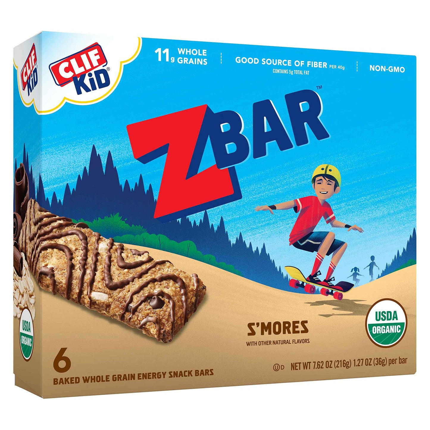 Zbar - Soft-Baked Energy Snack Bars - Non-GMO - 12g Whole Grains - USDA Organic Granola Bars - Snacks for Kids (6 Pack)