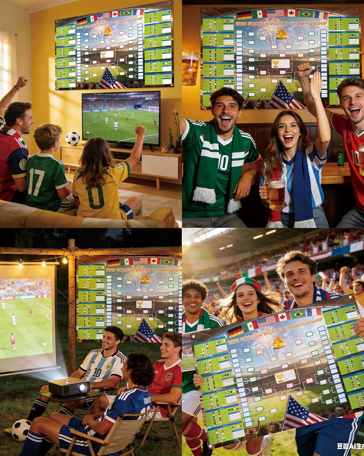 GAMSOD_2026_World_Cup_Schedule_Poster_–_39x59_Inches_Tournament_Bracket_Wall_Chart_with_Reusable_National_Flags_Sticker&_Hooks,_DIY_Predict_Game_Results,_Great_Soccer_Fan_Gift_for_Game_Day_Party