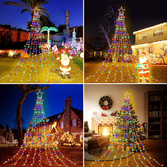 FUNIAO_(New_Christmas_Lights,_Outdoor_Christmas_Decorations,_320_LED_Waterfall_String_Lights,_8_Light_Modes_Chrsitmas_Lights_with_12"_Star_Tree_Topper_for_Yard,_Wedding,_Party,_New_Year_(Multicolor)