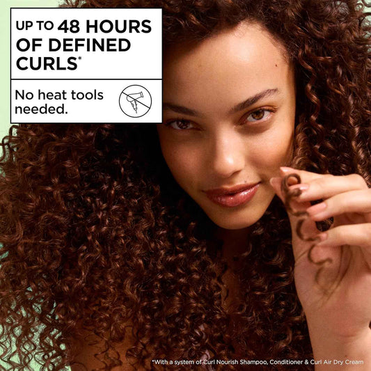Garnier Fructis Curl Nourish Air Dry Cream XL Leave In Conditioner, Curl Defining Cream with Moisture and Frizz Control For All Curly Hair Types, Made with Vegan Protein & Coconut Oil