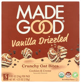 MadeGood Vanilla Drizzled Crunchy Oat Bites, 5 Pack, Organic Snacks