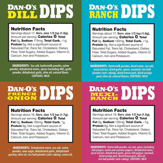 Dan-O’s Dips – All-Natural Seasoning Packets – Just Add Sour Cream or Greek Yogurt – No Artificial Ingredients