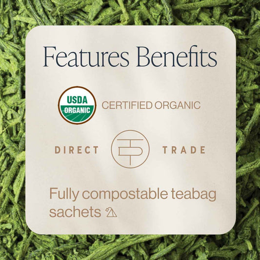 Rishi Tea Matcha Super Green Japanese Tea – Steady Focus Brew for Home Office, No-Crash Caffeinated Sachet