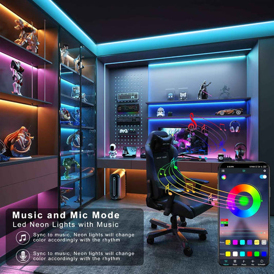 Luminoxa Aura LED Strip Lights 100ft – Thoughtful Birthday Gift for Her, App Controlled RGB Bedroom Decor with Music Sync