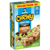 Quaker Chewy Granola Bars Variety Pack – Lunch Box Snack for Kids, 18 Individually Wrapped Bars