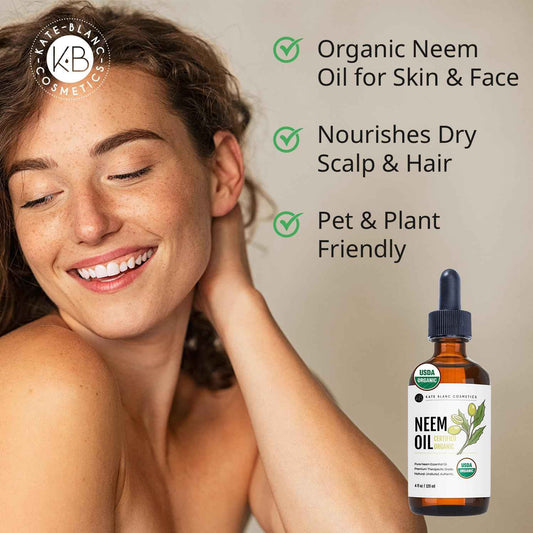 Kate Blanc Cosmetics Neem Oil for Skin, Hair & Face – Thoughtful Self-Care Gift for Mom on Her Birthday or Mother's Day