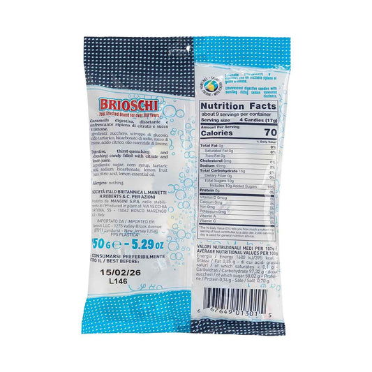 Brioschi Lemon Flavored Effervescent Digestive Italian Candies – Portable Thirst Quencher for Hiking and Picnics