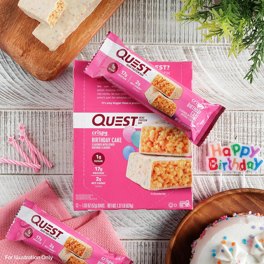 Quest_Nutrition_Crispy_Birthday_Cake_Hero_Protein_Bar,_17g_Protein,_1g_Sugar,_2g_Net_Carbs,_Gluten_Free_Snack,_Keto_Friendly,_4_Count