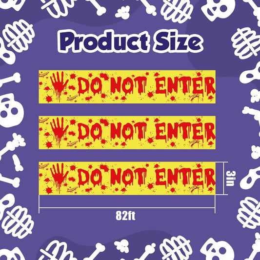 'do not enter' text with blood-splatter graphic design
