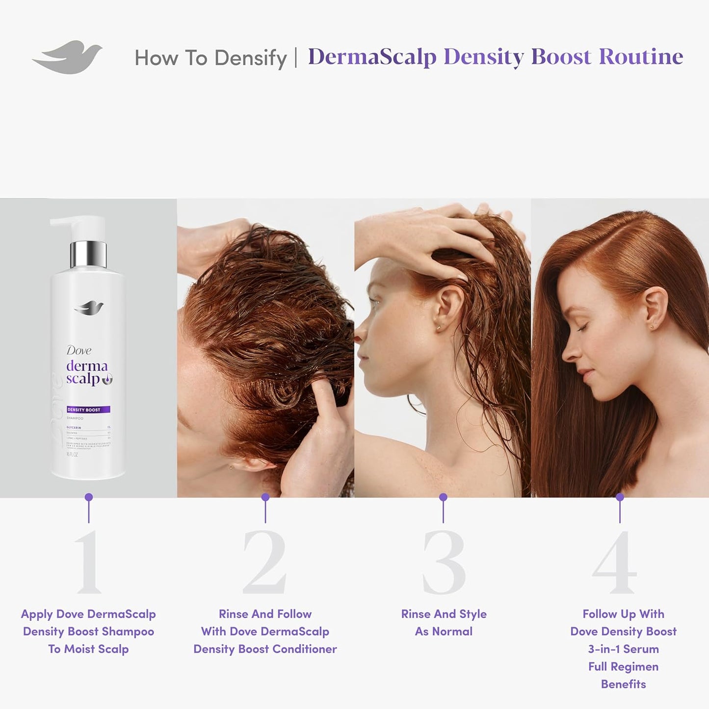 Dove Derma Scalp Density Boost Shampoo – Clean Beauty Staple for Simple Hair Routines, Fragranced 16 oz